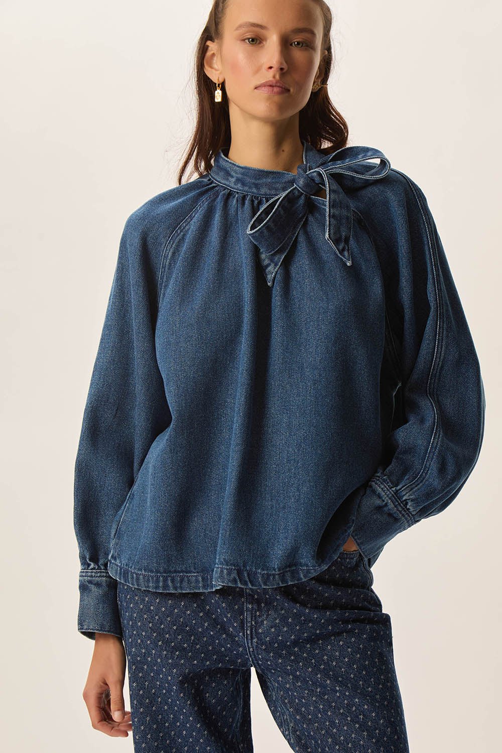 Image of 1-Blusa denim Lou Middle Blue