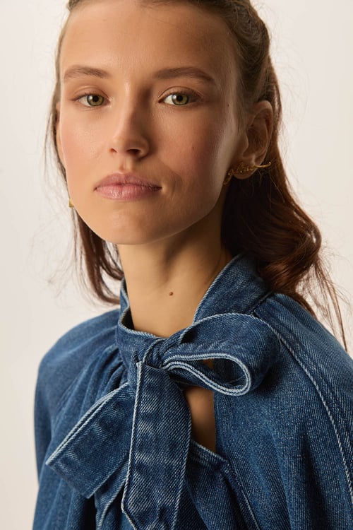 Image of 1-Blusa denim Lou Middle Blue