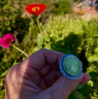 Image 1 of Prehnite Stone Ring Sterling Silver 