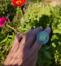 Image 3 of Prehnite Stone Ring Sterling Silver 