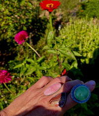 Image 4 of Prehnite Stone Ring Sterling Silver 