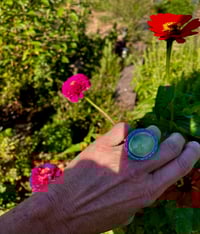 Image 5 of Prehnite Stone Ring Sterling Silver 