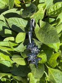 Image 3 of NieR Virtuous Treaty Sword & Lunar Tear Flower Deluxe Hard Enamel Pin - 2.5 Inch