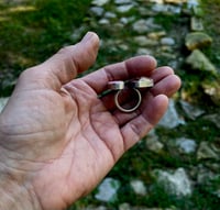 Image 4 of Peruvian Pink Opal & Crazy Lace Agate Open Style Ring Sterling Silver 