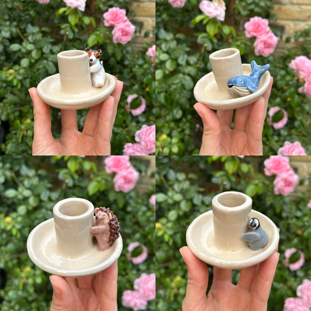 Image of ceramic candlestick holders