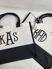 Image 1 of Monogram Tote with Cosmetic Bag