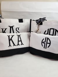 Image 4 of Monogram Tote with Cosmetic Bag