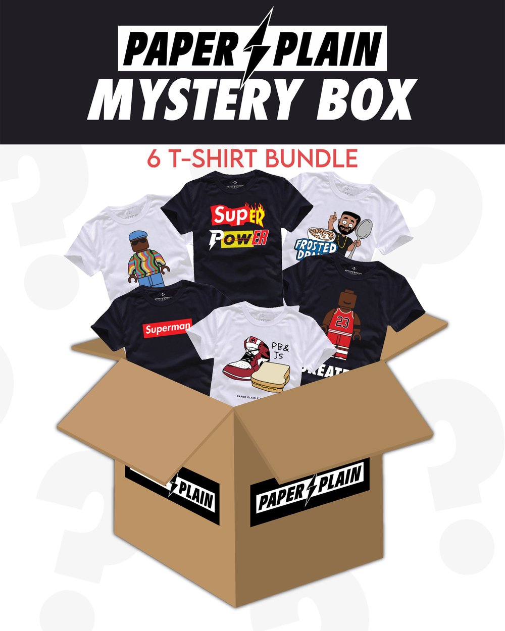 MYSTERY BOX 6 T-SHIRT BUNDLE