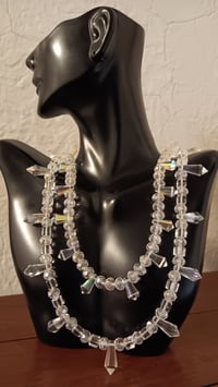 Image 1 of CRYSTAL TEARDROPS DOUBLE STRAND NECKLACE WITH SWAROVSKI BEADS 