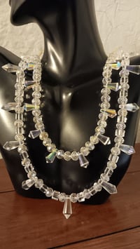 Image 2 of CRYSTAL TEARDROPS DOUBLE STRAND NECKLACE WITH SWAROVSKI BEADS 