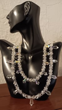 Image 5 of CRYSTAL TEARDROPS DOUBLE STRAND NECKLACE WITH SWAROVSKI BEADS 
