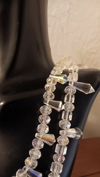 Image 3 of CRYSTAL TEARDROPS DOUBLE STRAND NECKLACE WITH SWAROVSKI BEADS 
