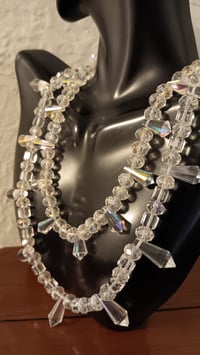 Image 4 of CRYSTAL TEARDROPS DOUBLE STRAND NECKLACE WITH SWAROVSKI BEADS 