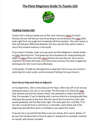 Image 2 of The Paint Magicians Guide To Toyota 1G3 eBook (USD)