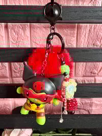 Image 1 of Copy of Hello kitty x Tmnt Kuromi black Keychain yellow bead 