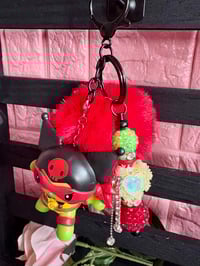 Image 2 of Copy of Hello kitty x Tmnt Kuromi black Keychain yellow bead