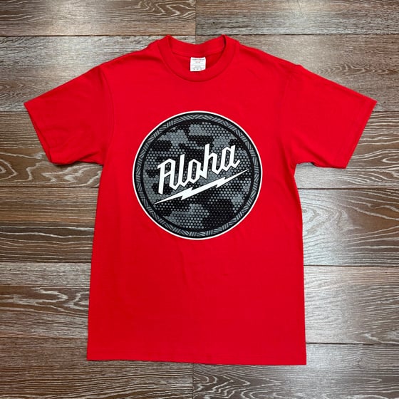 Image of DIGI CAMO ALOHA WAUKEE MENS SHIRT RED-GRY