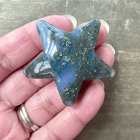 Image 2 of Moss Agate Crystal Star, Crystal Star, Green Moss Agate for gardeners and nature lovers