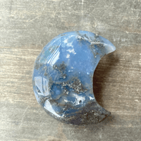 Image 4 of Moss Agate Crystal Moons, Green Moss Agate for Abundance, Healing & Earth Connection 