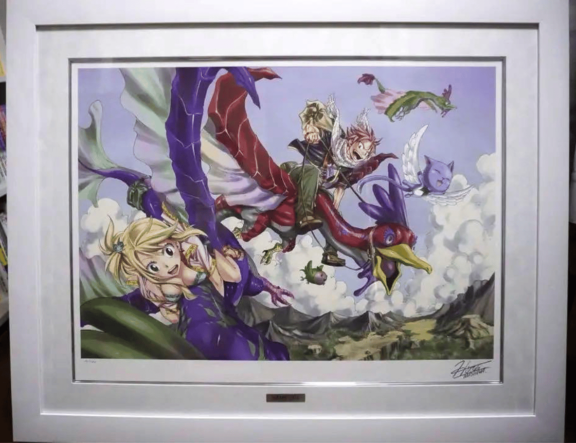 Image of Fairy Tail NALU SIGNED HIRO MASHIMA Japan Exhibition ART PIECE