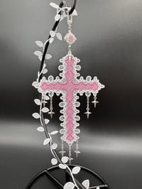 Image 1 of Pink Cross Suncatcher