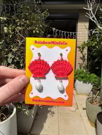 Coral blooming polymer clay earrings