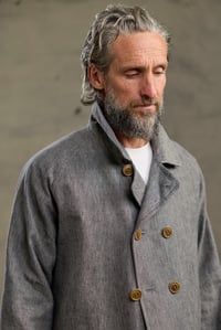 Image 7 of Raglan long Coat - Grey