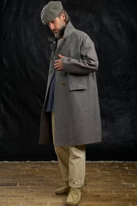 Image 17 of Raglan long Coat - Grey