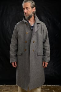 Image 13 of Raglan long Coat - Grey
