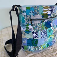 Image 3 of Teal Treasure Handmade Shoulder Bag Upcycled Vintage Fabrics & Denim