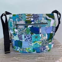 Image 2 of Teal Treasure Handmade Shoulder Bag Upcycled Vintage Fabrics & Denim