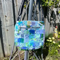 Image 1 of Teal Treasure Handmade Shoulder Bag Upcycled Vintage Fabrics & Denim