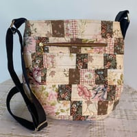 Image 2 of Dusty Bloom Handmade Shoulder Bag Upcycled Vintage Fabrics & Denim