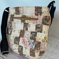 Image 3 of Dusty Bloom Handmade Shoulder Bag Upcycled Vintage Fabrics & Denim