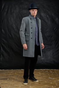 Image 1 of East End wool Coat -  Blue Herringbone £650.00 *M available