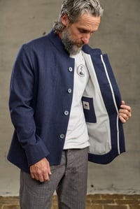 Image 8 of  Chinwest wool Jacket - Navy with Red stripe £530.00