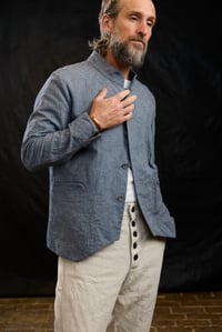 Image 5 of  Chinwest Jacket - Washed Blue Herringbone