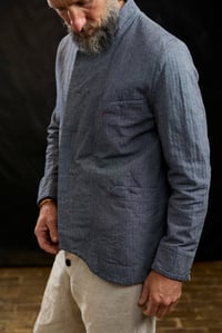 Image 8 of  Chinwest Jacket - Washed Blue Herringbone