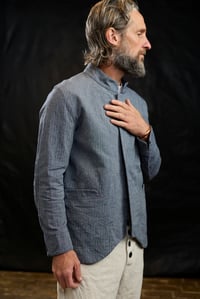 Image 10 of  Chinwest Jacket - Washed Blue Herringbone