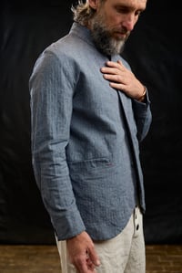 Image 12 of  Chinwest Jacket - Washed Blue Herringbone