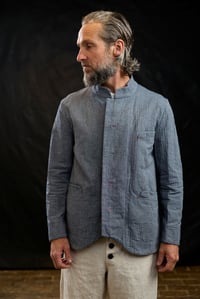 Image 2 of  Chinwest Jacket - Washed Blue Herringbone