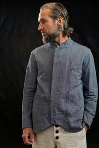 Image 1 of  Chinwest Jacket - Washed Blue Herringbone