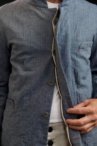 Image 19 of  Chinwest Jacket - Washed Blue Herringbone