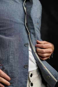 Image 21 of  Chinwest Jacket - Washed Blue Herringbone