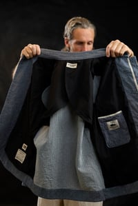 Image 25 of  Chinwest Jacket - Washed Blue Herringbone