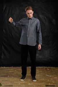 Image 4 of Huegnoit Shirt - Blue Grey cotton 