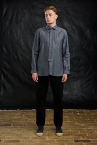 Image 9 of Huegnoit Shirt - Blue Grey cotton 