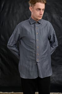 Image 5 of Huegnoit Shirt - Blue Grey cotton 