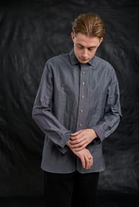 Image 10 of Huegnoit Shirt - Blue Grey cotton 