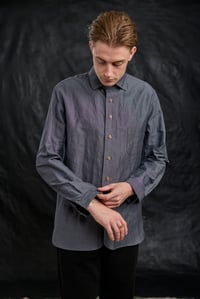 Image 11 of Huegnoit Shirt - Blue Grey cotton 